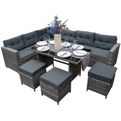 Monstershop Polyrattan Gartenmöbel Set Grau Monstershop Polyrattan Gartenmöbel Set Grau