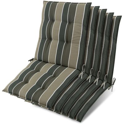Beautissu 5x Niederlehner Sun-NL Auflage 105x50x8cm Grün-Gestreift Beautissu 5x Niederlehner Sun-NL Auflage 105x50x8cm Grün-Gestreift