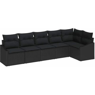 Vidaxl Gartensofagarnitur - Modulares Outdoor-Möbel - Schwarz Vidaxl Gartensofagarnitur - Modulares Outdoor-Möbel - Schwarz
