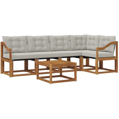 vidaXL Outdoor-Sofagarnitur mit Kissen 6-Tlg Natur und Hellgrau 3368698 vidaXL Outdoor-Sofagarnitur mit Kissen 6-Tlg Natur und Hellgrau 3368698