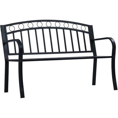 furnicato Gartenbank 125 cm Schwarz Stahl furnicato Gartenbank 125 cm Schwarz Stahl