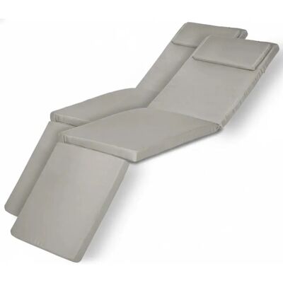 Beautissu Loftlux DC Deckchairauflage 175x45x5cm Hellgrau 2tlg Beautissu Loftlux DC Deckchairauflage 175x45x5cm Hellgrau 2tlg