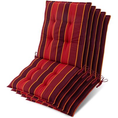 Beautissu 5x Niederlehner Sun-NL Auflage 105x50x8cm Rot-Gestreift Beautissu 5x Niederlehner Sun-NL Auflage 105x50x8cm Rot-Gestreift