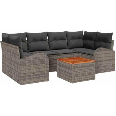 vidaXL Garten-Sofa-Set 7-Tlg Grau 3356200 vidaXL Garten-Sofa-Set 7-Tlg Grau 3356200
