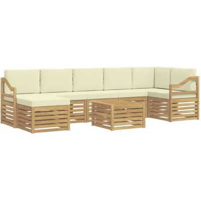 vidaXL Outdoor-Sofagarnitur 8-Tlg Weiß und Creme 59 x 59 x 37 cm 3392250 vidaXL Outdoor-Sofagarnitur 8-Tlg Weiß und Creme 59 x 59 x 37 cm 3392250