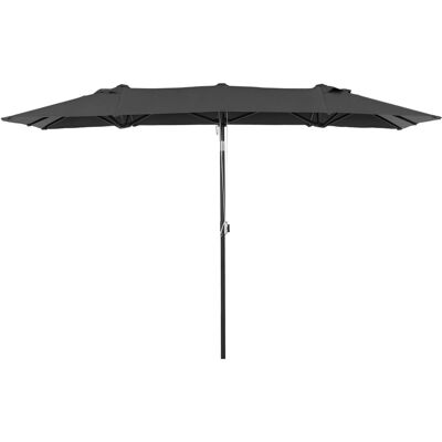 Outsunny Gartenschirm Polyester Metall Grau 150L x 295B x 170-214H cm Outsunny Gartenschirm Polyester Metall Grau 150L x 295B x 170-214H cm