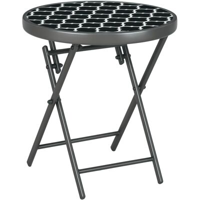 Outsunny Beistelltisch Metall Schwarz Ø45 x 50H cm Outsunny Beistelltisch Metall Schwarz Ø45 x 50H cm