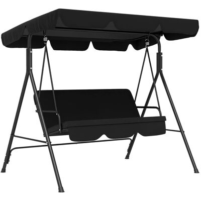 Outsunny Hollywoodschaukel 3-Sitzer mit Sonnendach 172 x 110 x 153 cm Schwarz Outsunny Hollywoodschaukel 3-Sitzer mit Sonnendach 172 x 110 x 153 cm Schwarz