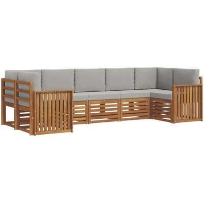 vidaXL Sofagarnituren 7 Tlg Natur und Hellgrau Massivholz Akazie 3375406 vidaXL Sofagarnituren 7 Tlg Natur und Hellgrau Massivholz Akazie 3375406
