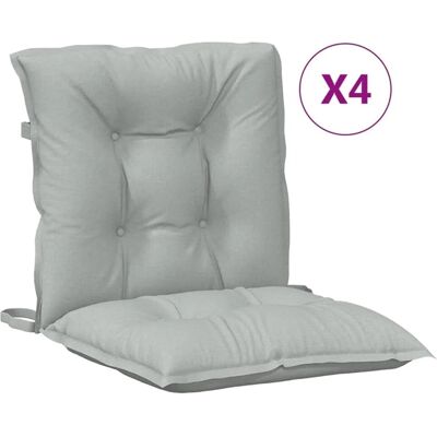 vidaXL Low-back cushions - 4 Stück - Melange hellgrau - 100x50x7cm - Stoff vidaXL Low-back cushions - 4 Stück - Melange hellgrau - 100x50x7cm - Stoff