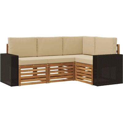 vidaXL Sofagarnituren mit Kissen 4 Stk Massivholz Akazie 3384304 vidaXL Sofagarnituren mit Kissen 4 Stk Massivholz Akazie 3384304