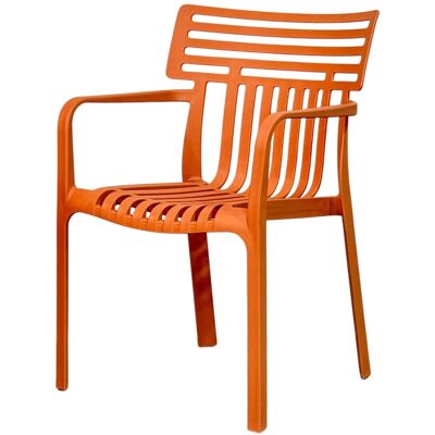 Floordirekt Gartenstuhl Terrano Wetterfest UV-beständig Stapelbar 6er-Set Orange Floordirekt Gartenstuhl Terrano Wetterfest UV-beständig Stapelbar 6er-Set Orange