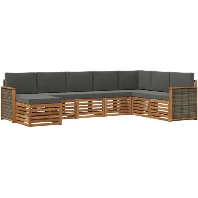vidaXL Outdoor-Sofagarnitur mit Kissen 6 Stk Natur und Anthrazit 3384708 vidaXL Outdoor-Sofagarnitur mit Kissen 6 Stk Natur und Anthrazit 3384708