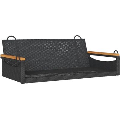 furnicato Hängebank Schwarz 109x62x40 cm Poly Rattan furnicato Hängebank Schwarz 109x62x40 cm Poly Rattan