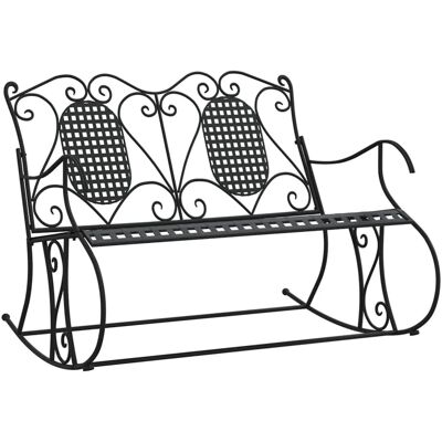 furnicato Schaukelbank 2-Sitzer 113 cm Schwarz Stahl furnicato Schaukelbank 2-Sitzer 113 cm Schwarz Stahl