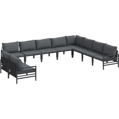 vidaXL Garten-Sofa-Set 10-Tlg Anthrazit Stahl 3379004 vidaXL Garten-Sofa-Set 10-Tlg Anthrazit Stahl 3379004