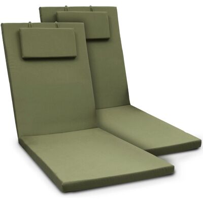 Beautissu 2er Set Gartenliege Auflage Sonnenliege Loft RL 200x60x5cm Olivegrün Beautissu 2er Set Gartenliege Auflage Sonnenliege Loft RL 200x60x5cm Olivegrün