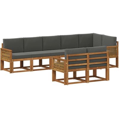 vidaXL Outdoor-Sofagarnitur 8 Stk Natur und Anthrazit Polyester 3385318 vidaXL Outdoor-Sofagarnitur 8 Stk Natur und Anthrazit Polyester 3385318
