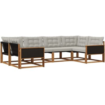 vidaXL Outdoor-Sofagarnitur mit Kissen 6 Stk Natur und Hellgrau 3381639 vidaXL Outdoor-Sofagarnitur mit Kissen 6 Stk Natur und Hellgrau 3381639