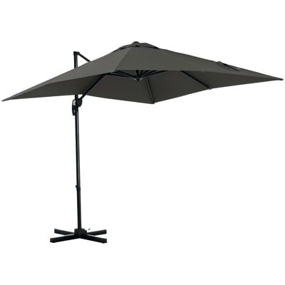 Outsunny Gartenschirm Metall Polyester Grau 245L x 245B x 245H cm Outsunny Gartenschirm Metall Polyester Grau 245L x 245B x 245H cm
