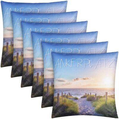 Bestlivings Outdoor Kissen mit Strandmotiv Ankerplatz 6 Stück 6er Pack Bestlivings Outdoor Kissen mit Strandmotiv Ankerplatz 6 Stück 6er Pack