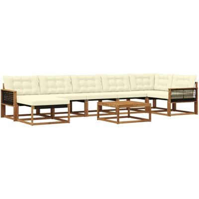 vidaXL Outdoor-Sofagarnitur 8 Stk Natur und Creme Massivholz Akazie 3381582 vidaXL Outdoor-Sofagarnitur 8 Stk Natur und Creme Massivholz Akazie 3381582