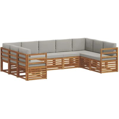 vidaXL Sofagarnituren 9 Tlg Natur und Hellgrau Massivholz Akazie 3375461 vidaXL Sofagarnituren 9 Tlg Natur und Hellgrau Massivholz Akazie 3375461