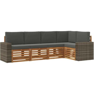 vidaXL Ecksofa Set 5 Stk Natur und Anthrazit Massivholz Akazie 3384368 vidaXL Ecksofa Set 5 Stk Natur und Anthrazit Massivholz Akazie 3384368