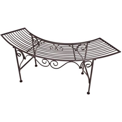 DELUKE Gartenbank ROLAND 125cm Breit Eisen Braun Bogenbank Terrassenbank Wetterfest Sitzbank Outdoor DELUKE Gartenbank ROLAND 125cm Breit Eisen Braun Bogenbank Terrassenbank Wetterfest Sitzbank Outdoor