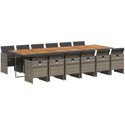 vidaXL Garten-Essgruppe - 13-tlg. Poly Rattan Grau vidaXL Garten-Essgruppe - 13-tlg. Poly Rattan Grau