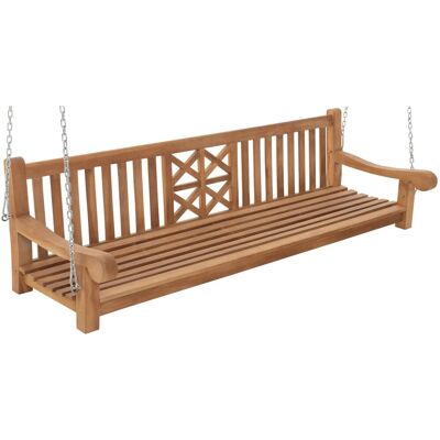 DELUKE Schaukelbank TABEL Holz Teak 220x70x61cm Hängebank Gartenschaukel Zum Aufhängen Veranda-Schaukel DELUKE Schaukelbank TABEL Holz Teak 220x70x61cm Hängebank Gartenschaukel Zum Aufhängen Veranda-Schaukel