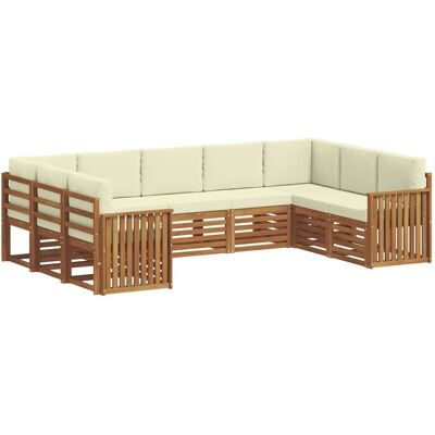 vidaXL Sofagarnituren 9 Tlg Natur und Creme Massivholz Akazie 3375475 vidaXL Sofagarnituren 9 Tlg Natur und Creme Massivholz Akazie 3375475