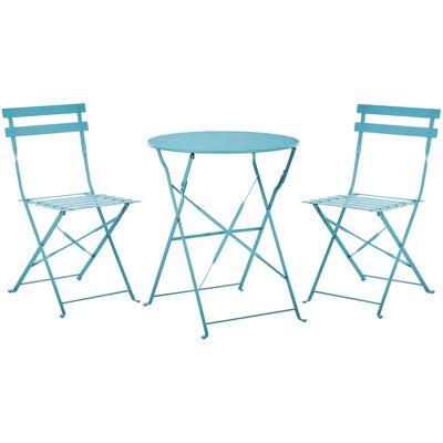 Beliani Bistro Set FIORI Seeblau Beliani Bistro Set FIORI Seeblau