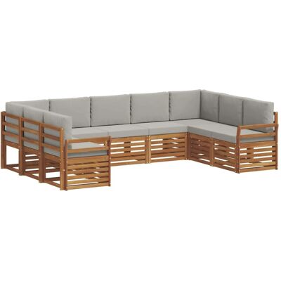 vidaXL Sofagarnituren 9 Tlg Natur und Hellgrau Massivholz Akazie 3375481 vidaXL Sofagarnituren 9 Tlg Natur und Hellgrau Massivholz Akazie 3375481