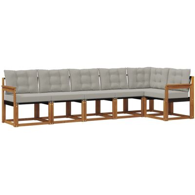 vidaXL Outdoor-Sofagarnitur mit Kissen 6-Tlg Natur und Hellgrau 3368706 vidaXL Outdoor-Sofagarnitur mit Kissen 6-Tlg Natur und Hellgrau 3368706