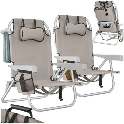 Tectake Aluminium Strandstuhl Coral Klappbar Mit Rucksackfunktion Wetterfest und Uv Beständig 2Er Set 101 x 63 x 78 cm Beige Tectake Aluminium Strandstuhl Coral Klappbar Mit Rucksackfunktion Wetterfest und Uv Beständig 2Er Set 101 x 63 x 78 cm Beige
