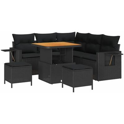 vidaXL Garten-Sofa-Set 8-Tlg Schwarz Poly Rattan 3361739 vidaXL Garten-Sofa-Set 8-Tlg Schwarz Poly Rattan 3361739