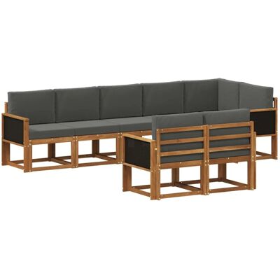 vidaXL Outdoor-Sofagarnitur 8 Stk Natur und Anthrazit Polyester 3385303 vidaXL Outdoor-Sofagarnitur 8 Stk Natur und Anthrazit Polyester 3385303
