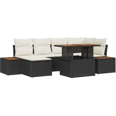 vidaXL Garten-Sofa-Set mit Speicher 7-Tlg Schwarz Poly Rattan 3358821 vidaXL Garten-Sofa-Set mit Speicher 7-Tlg Schwarz Poly Rattan 3358821
