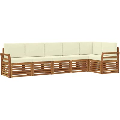 vidaXL Sofagarnituren 6 Tlg Natur und Creme Massivholz Akazie 3374890 vidaXL Sofagarnituren 6 Tlg Natur und Creme Massivholz Akazie 3374890