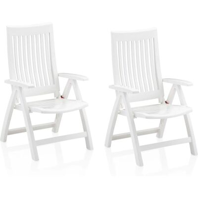 Kettler Gartensessel ROMA 2St Multipositionssessel Gartenmöbel Kunststoff Weiss Kettler Gartensessel ROMA 2St Multipositionssessel Gartenmöbel Kunststoff Weiss