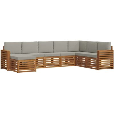 vidaXL Sofagarnituren 8 Tlg Natur und Hellgrau Massivholz Akazie 3375296 vidaXL Sofagarnituren 8 Tlg Natur und Hellgrau Massivholz Akazie 3375296
