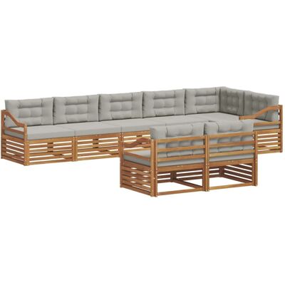 vidaXL Outdoor-Sofagarnitur mit Kissen 25-Tlg Natur und Hellgrau 3373676 vidaXL Outdoor-Sofagarnitur mit Kissen 25-Tlg Natur und Hellgrau 3373676