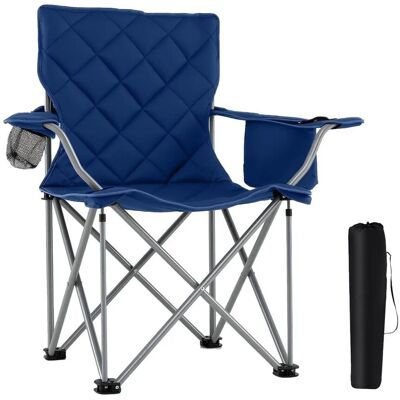 Costway Campingstuhl Faltbar mit Kühltasche & Getränkehalter Navy Costway Campingstuhl Faltbar mit Kühltasche & Getränkehalter Navy