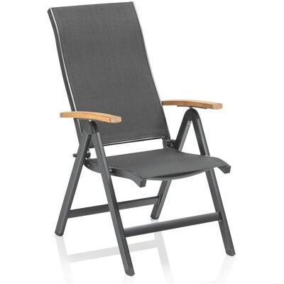Kettler SLEEK CURVE Multipositionssessel Gartensessel Anthrazit Teak Kettler SLEEK CURVE Multipositionssessel Gartensessel Anthrazit Teak