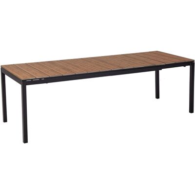Beliani Gartentisch TOFANE Heller Holzfarbton Schwarz 198x90x77 Beliani Gartentisch TOFANE Heller Holzfarbton Schwarz 198x90x77