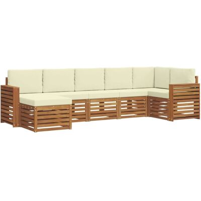 vidaXL Sofagarnituren 7 Tlg Natur und Creme Massivholz Akazie 3375175 vidaXL Sofagarnituren 7 Tlg Natur und Creme Massivholz Akazie 3375175