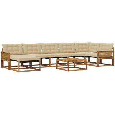 vidaXL Outdoor-Sofagarnitur 8 Stk Natur und Beige Massivholz Akazie 3381589 vidaXL Outdoor-Sofagarnitur 8 Stk Natur und Beige Massivholz Akazie 3381589
