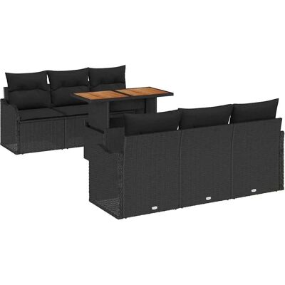 vidaXL Garten-Sofa-Set mit Speicher 7-Tlg Schwarz Poly Rattan 3358144 vidaXL Garten-Sofa-Set mit Speicher 7-Tlg Schwarz Poly Rattan 3358144