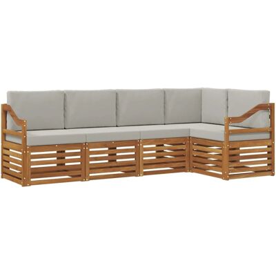 vidaXL Sofagarnituren 5 Tlg Natur und Hellgrau Massivholz Akazie 3374826 vidaXL Sofagarnituren 5 Tlg Natur und Hellgrau Massivholz Akazie 3374826